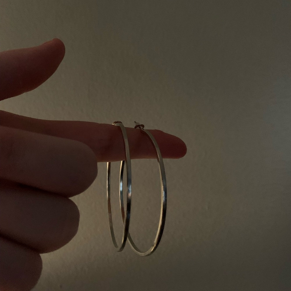 Hippie boho silver hoop earrings y2k , never worn